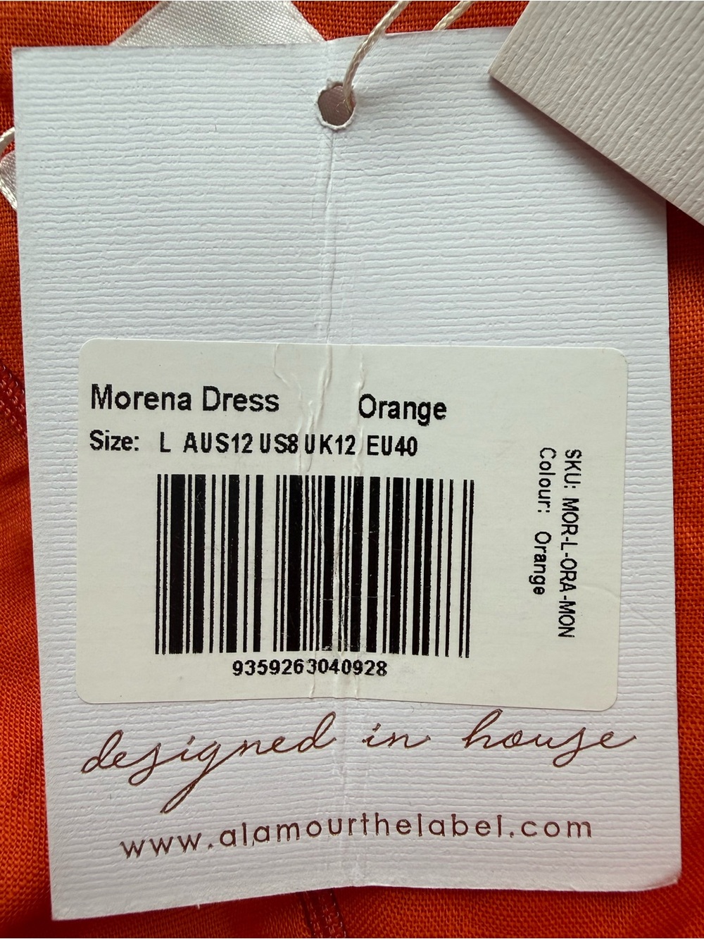NWT Alamour The Label Morena Orange Cut Out Midi Dress Resortwear Wedding Guest - Picture 10 of 10